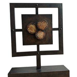 Modern Black and Bronze Metal Sculpture